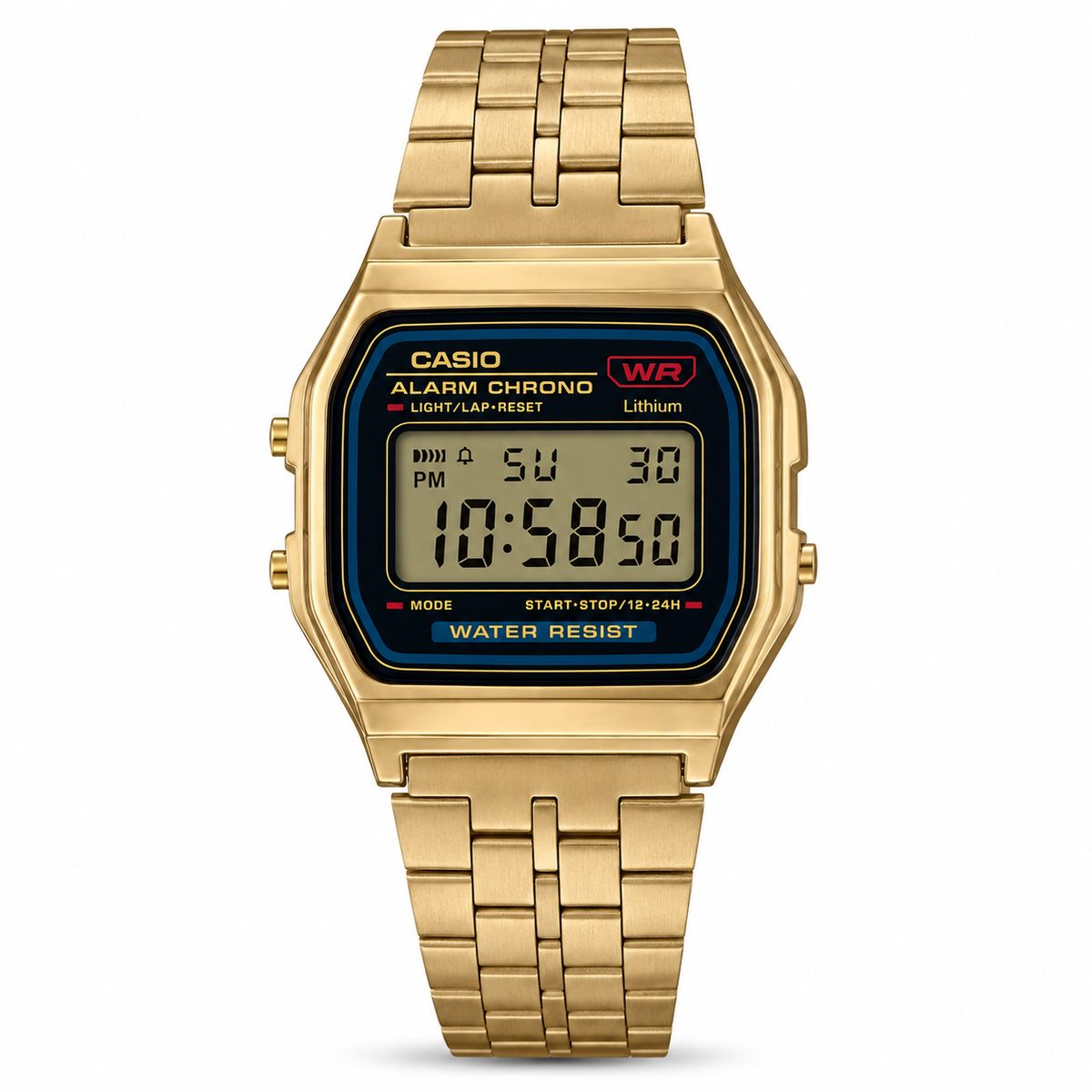 Casio A159WGEA-1 Vintage Digital Watch – Gold Tone Black Dial