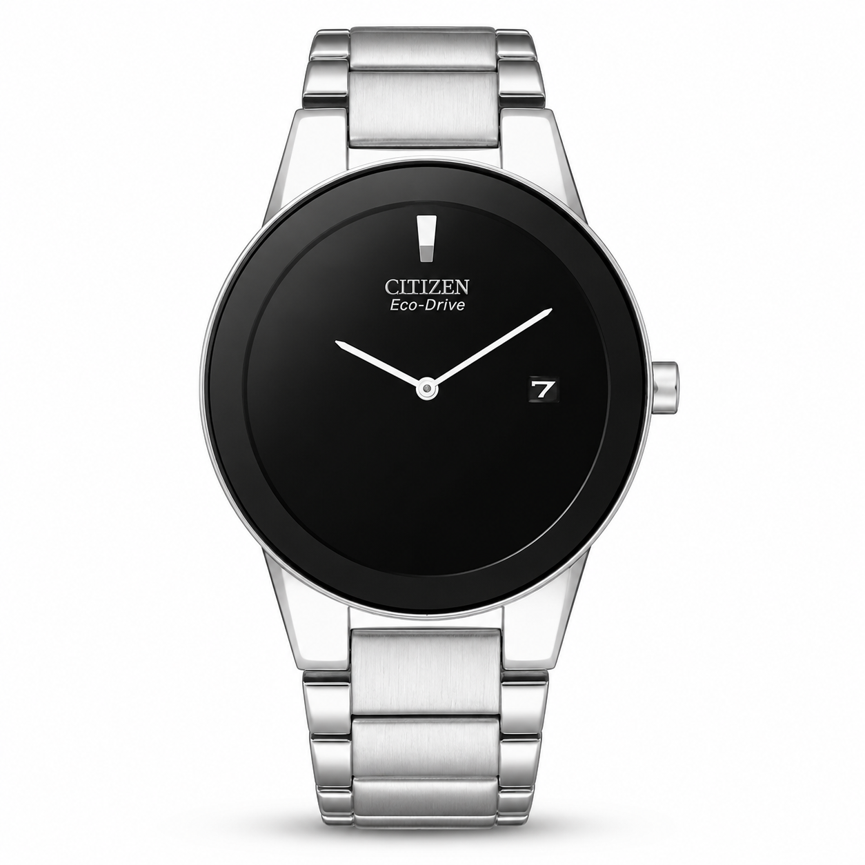 Citizen Eco-Drive Axiom AU1060-51E Men's Watch - Black Dial & Silver Steel