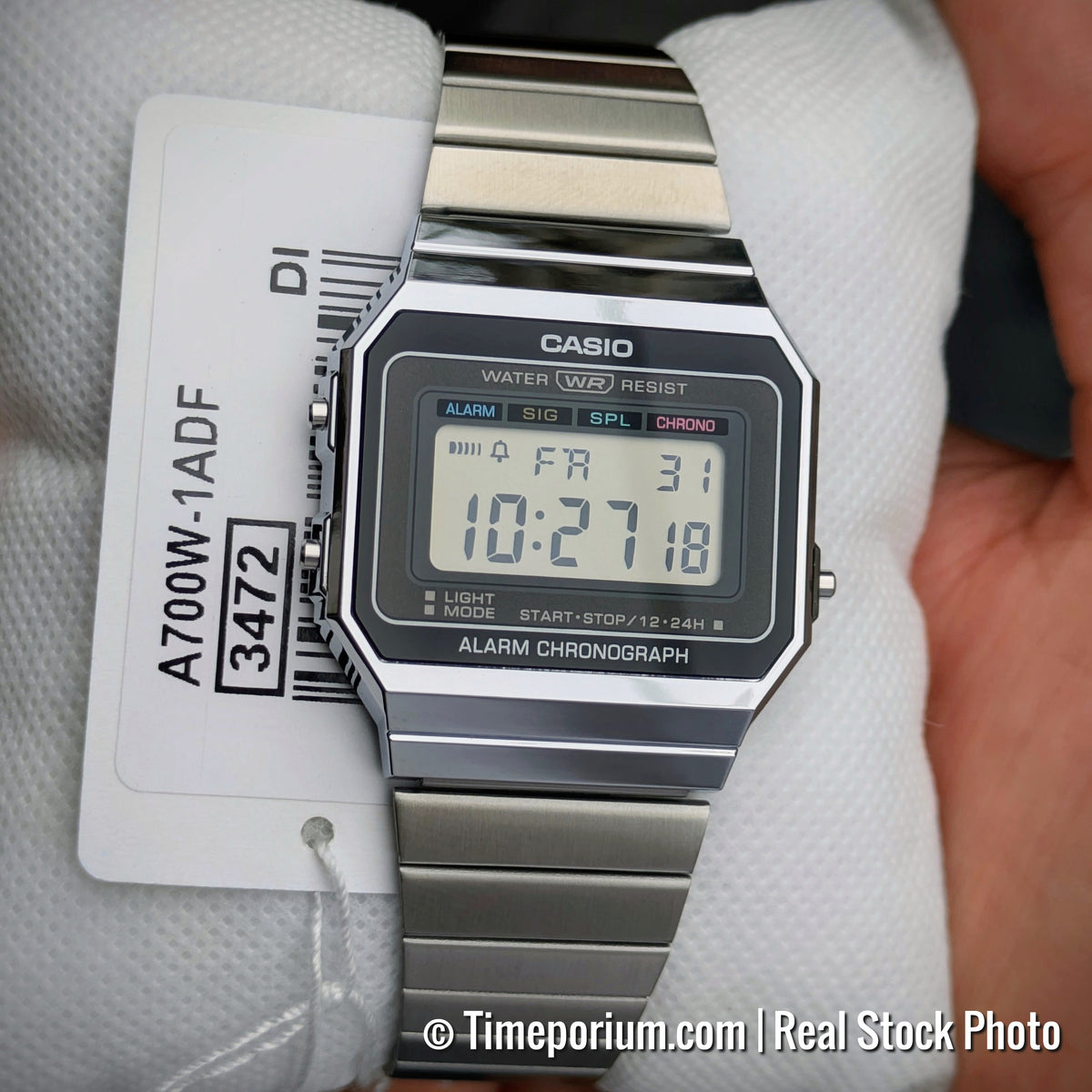 Casio A700W-1A Vintage Digital Watch – Ultra Slim Silver