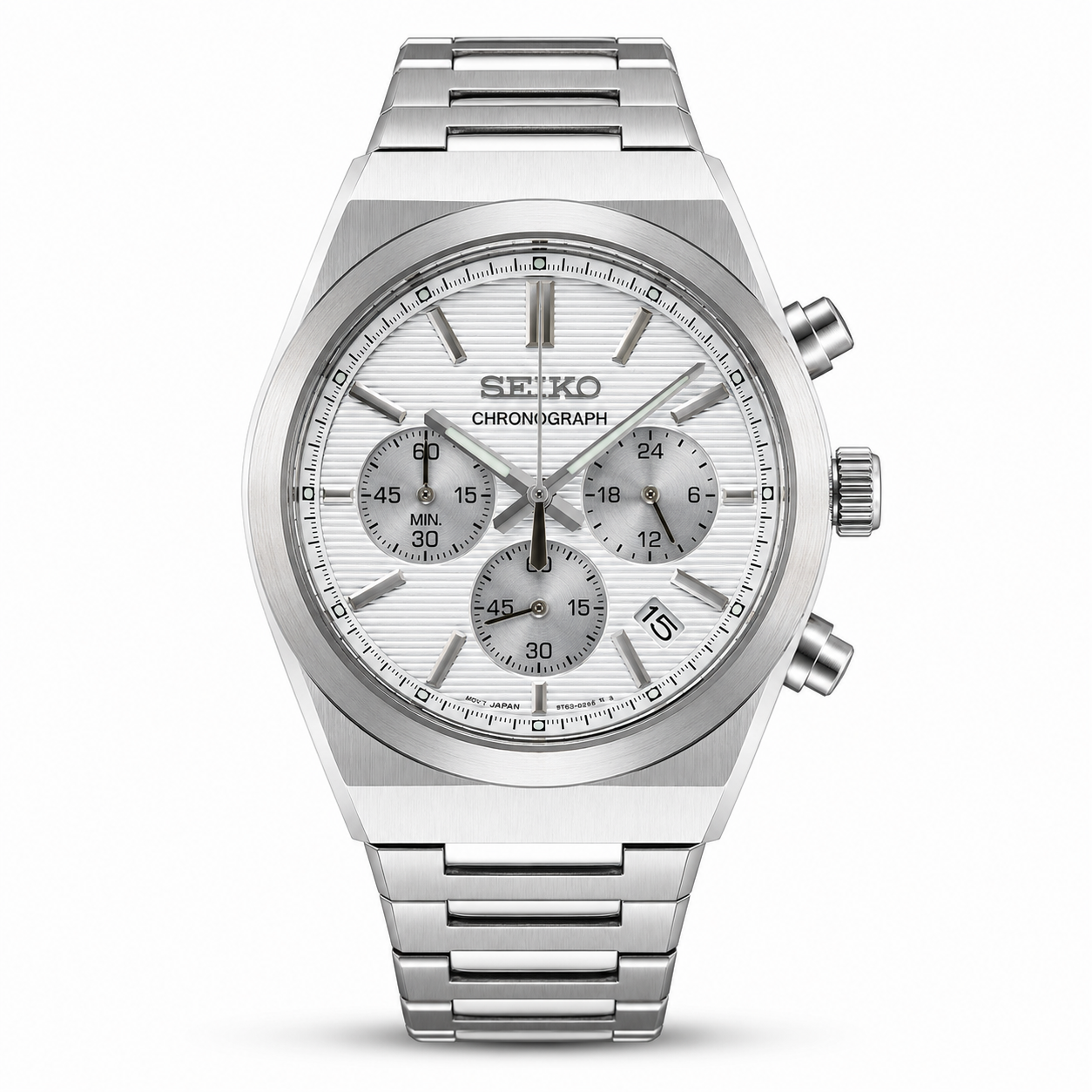 Seiko SSB451P1 Essentials Men’s Chronograph - Silver Patterned Dial - Sapphire Crystal