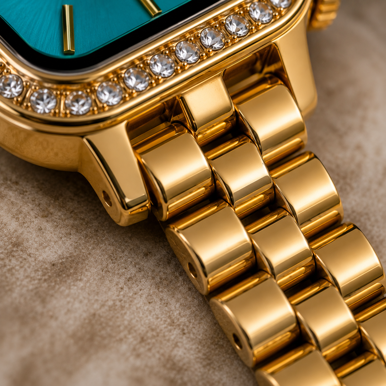 OMAX Ladies’ Watch – Jewelled Teal Elegance