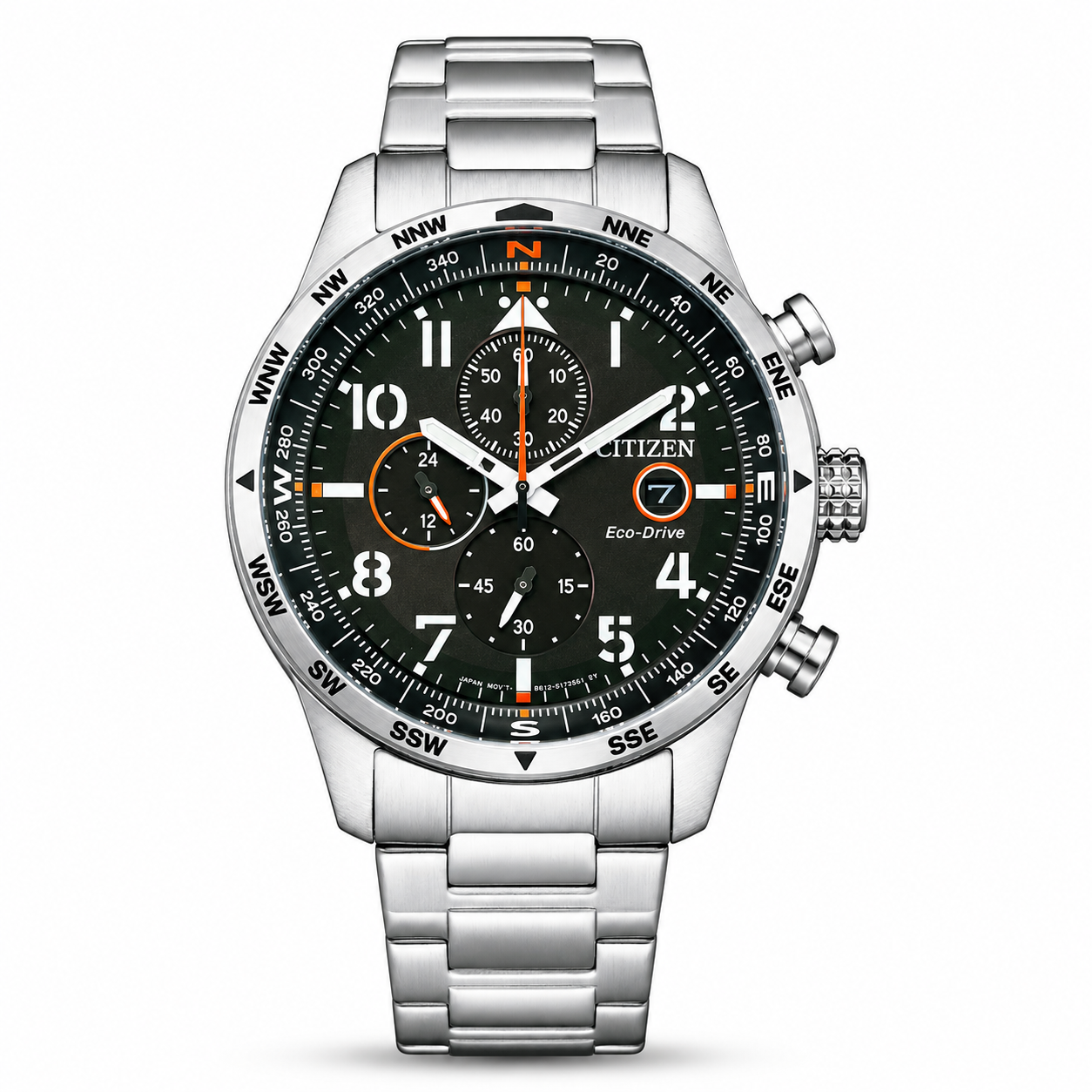 Citizen CA0790-83E Men’s Eco-Drive Chronograph Watch – Stainless Steel – Black Dial