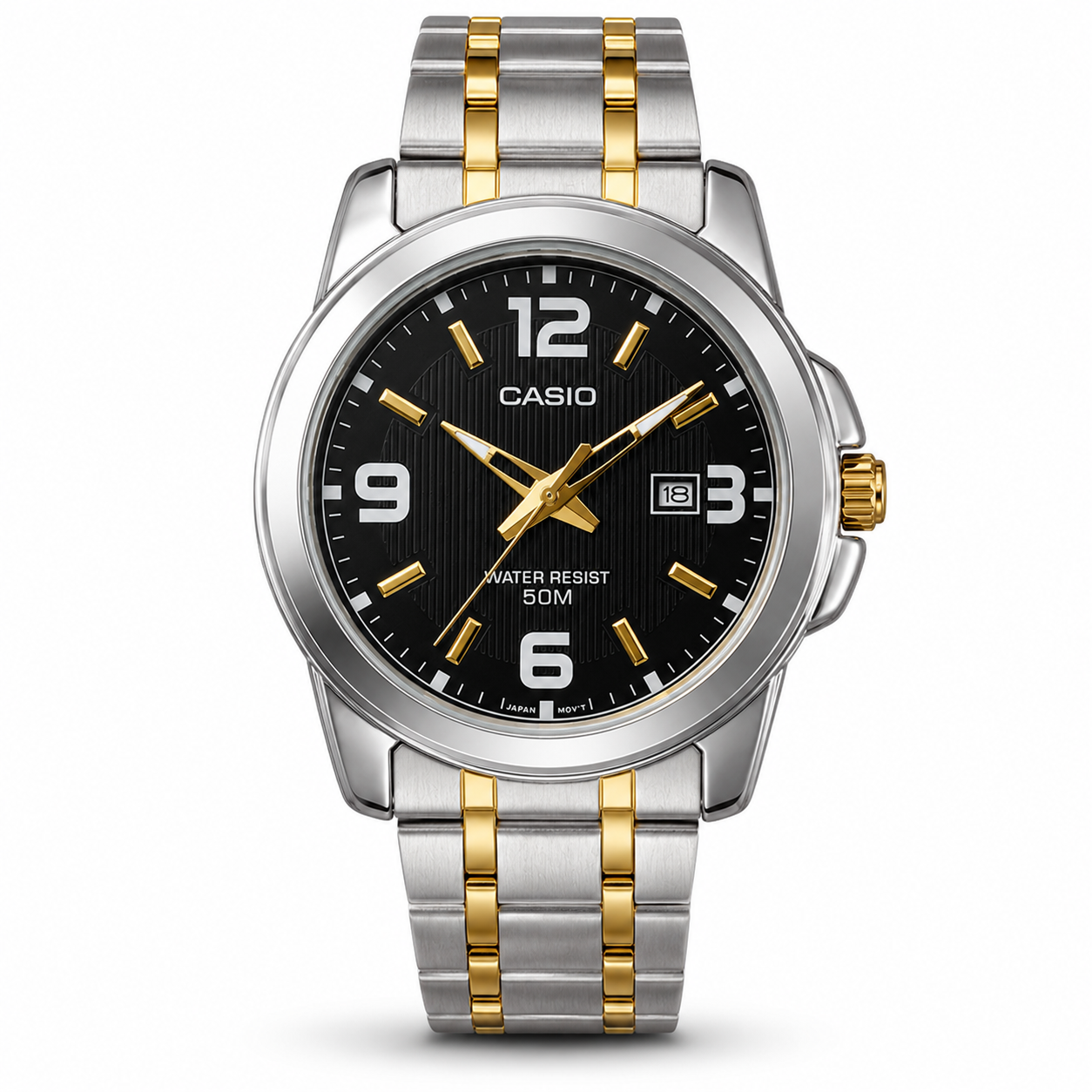Casio MTP-1314SG-1A: Men’s Two-Tone Business Casual Analog Watch - Black & Gold Accents