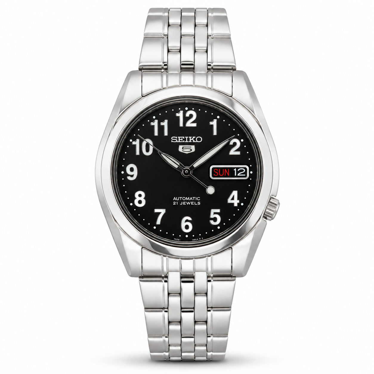 Seiko 5 SNK381K1 Automatic Watch - Military Black Dial & Luminous Numerals