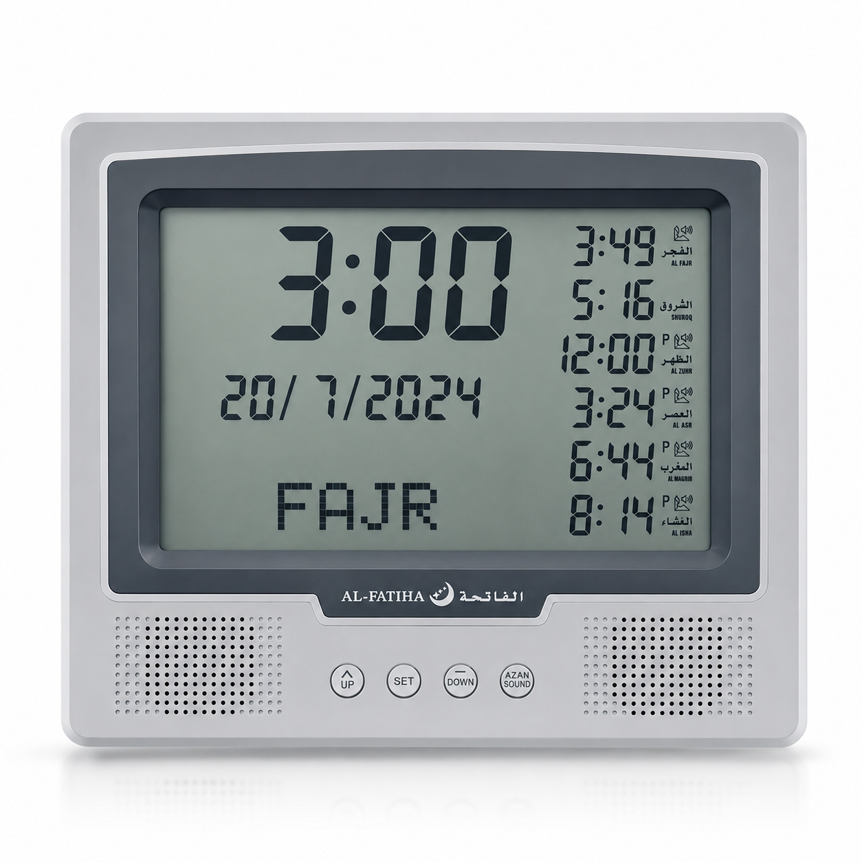 Al-Fatiha - Home/Office 5-Times Azaan Clock for Wall/Table