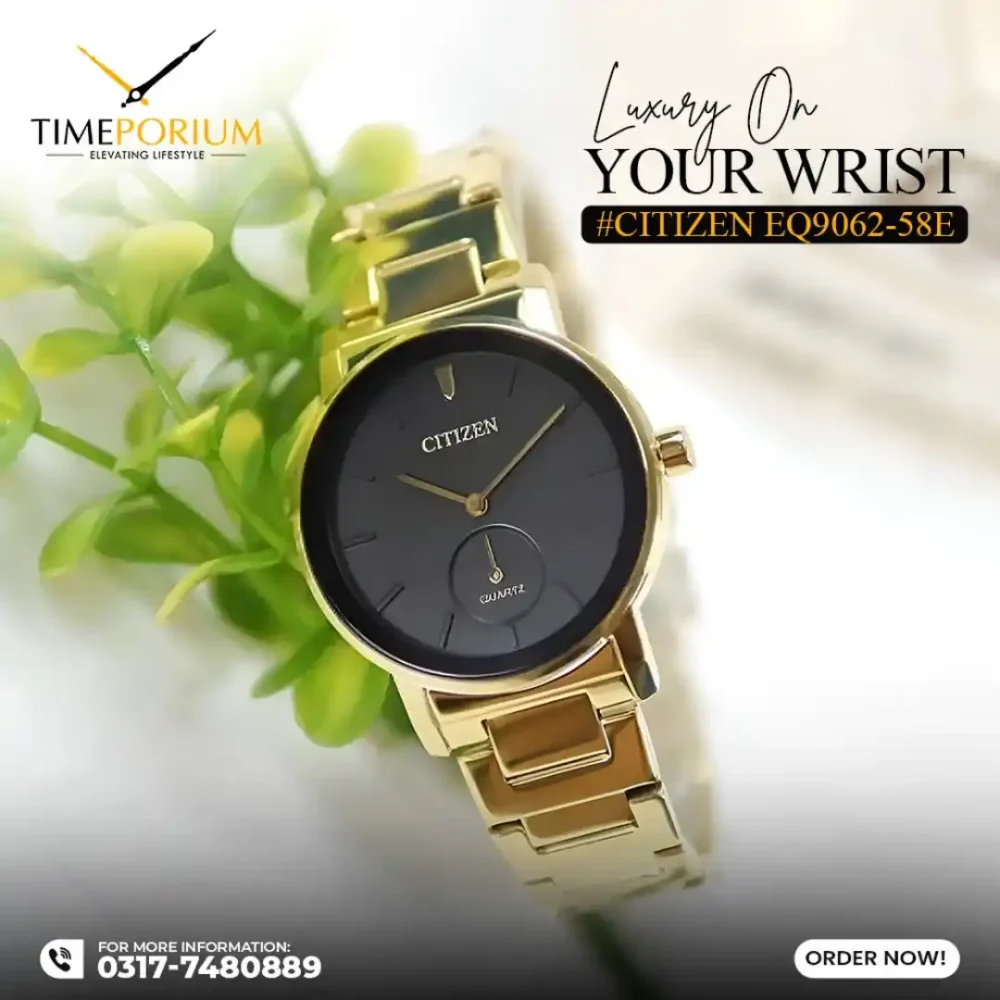 Citizen EQ9062-58E Women Analog Watch - Elegant Gold Tone Timepiece – Timeless Elegance