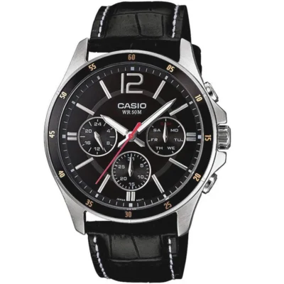 Casio MTP-1374L-1A Men Leather Band Watch