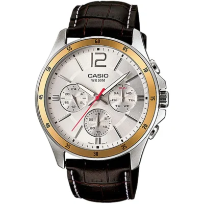 Casio MTP-1374L-7A Men Leather Band Watch