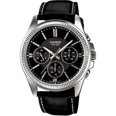 Casio MTP-1375L-1A Men Leather Band Watch