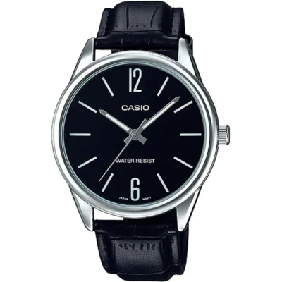 Casio MTP-V005L-1B Men Leather Band Watch