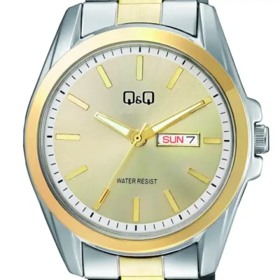 Q&Q A05A-001PY Analog Day-Date Men's Watch