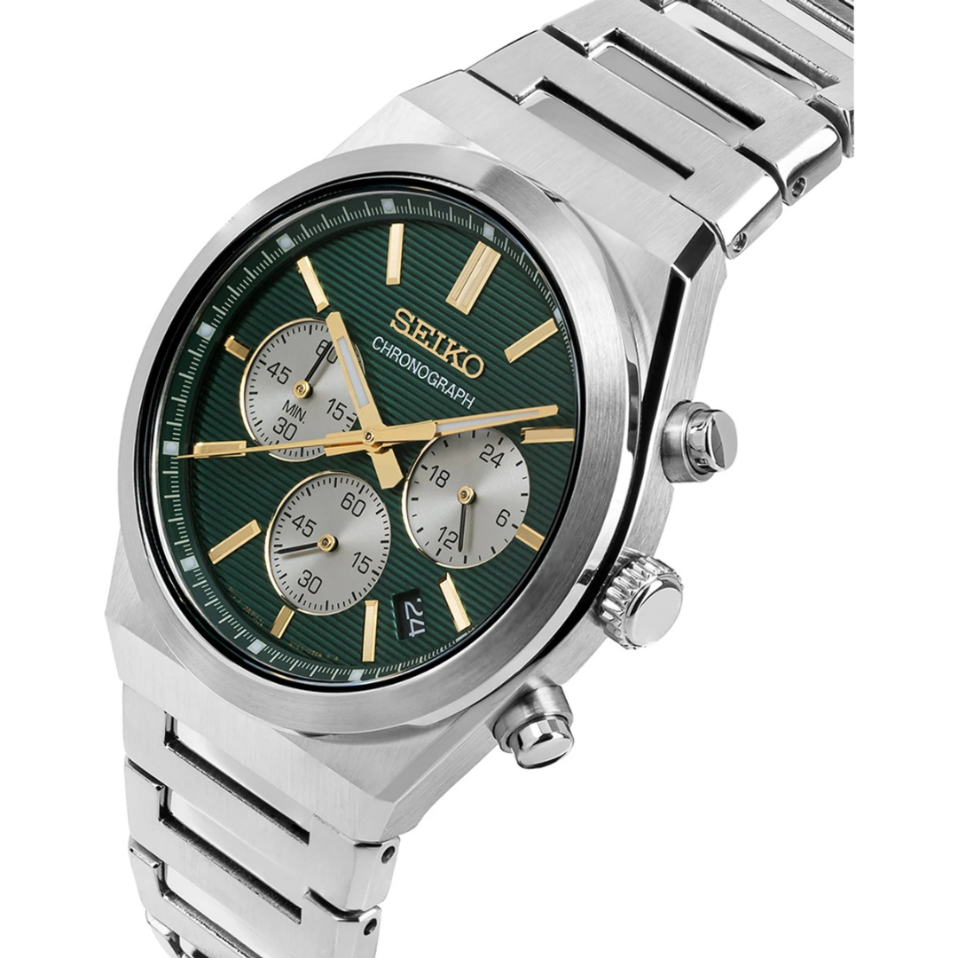 Seiko SSB461P1 Essentials Chronograph | Luxury Racing Green Dial | Gold Accents | 100M WR - Image 3