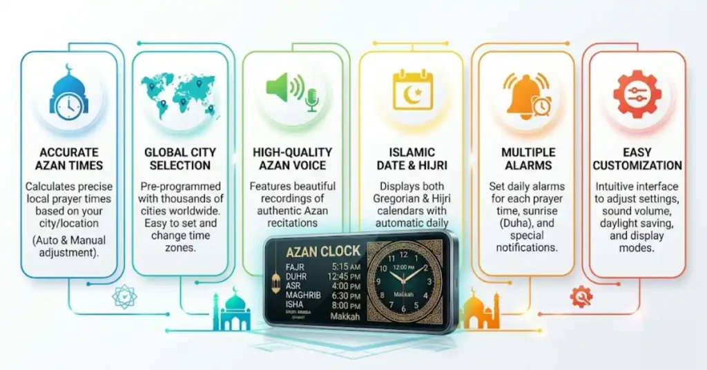 Key Features of Digital Azan Clocks