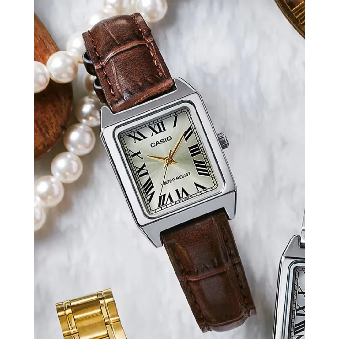 Casio LTP-V007L-9B Women’s Analog Watch – Leather Strap – Gold Dial - Image 2