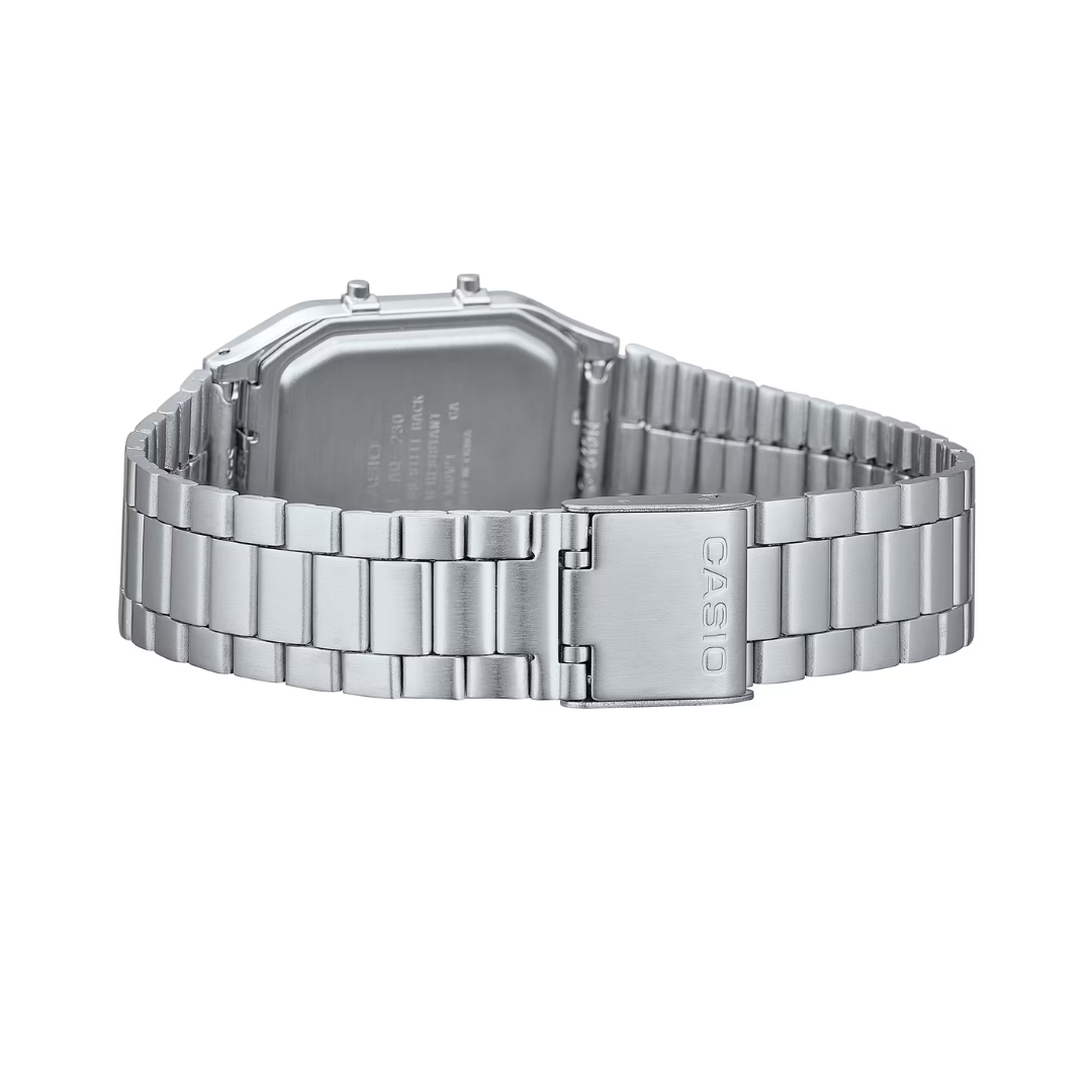 Casio AQ-230A-7AM Vintage Analog Digital Watch – Stainless Steel Silver Dial - Image 5
