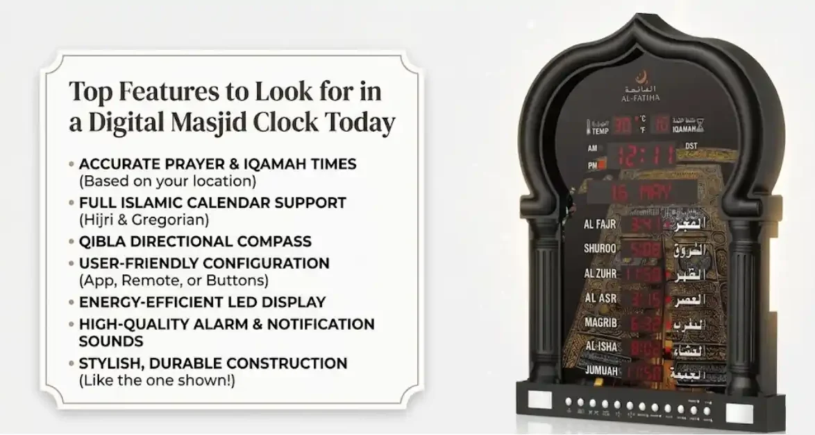 Top Features to Look for in a Digital Masjid Clock Today