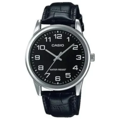 Casio MTP-V001L-1B Men Leather Band Watch
