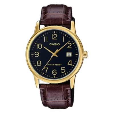 Casio MTP-V002GL-1B Men Leather Band Watch